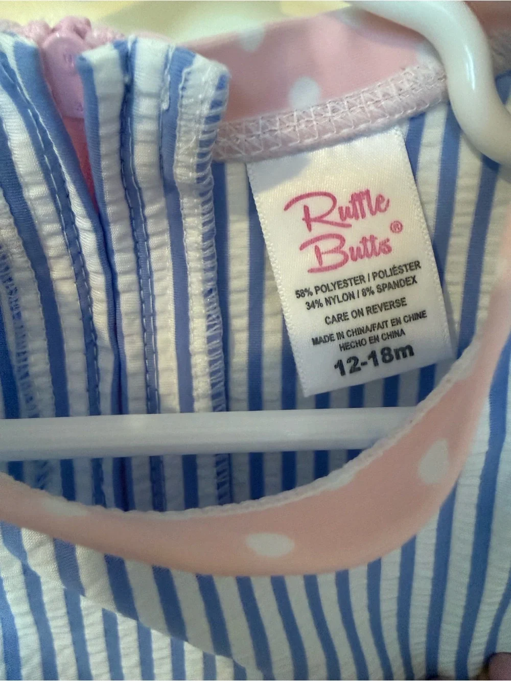 RuffleButts Long Sleeve Rash Guard Swimsuit 12-18 Months